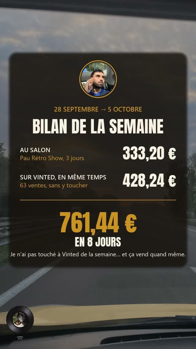 Bilan d'une semaine de salon : 761,44 € en 8 jours